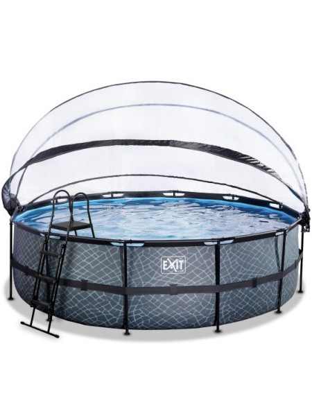 Басейн круглий з куполом EXIT "камінь" 488х122 см